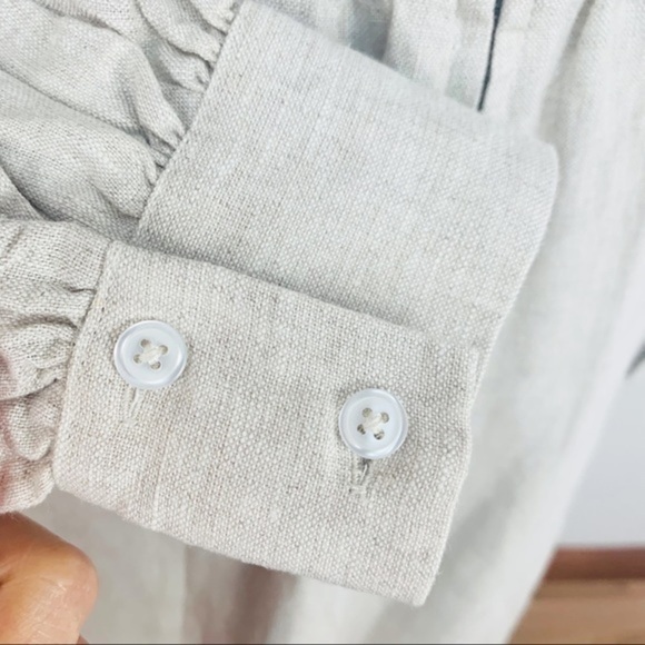 💋Reformation Anton linen oatmeal long sleeve midi maxi dress. Size 6 - Picture 11 of 12